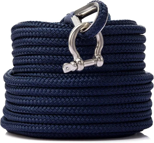 RainierSupplyCo - Cuerda de anclaje para barco, línea de anclaje de cuerda marina de doble trenzada, línea de navegación de nailon de 50 pies x 3/8