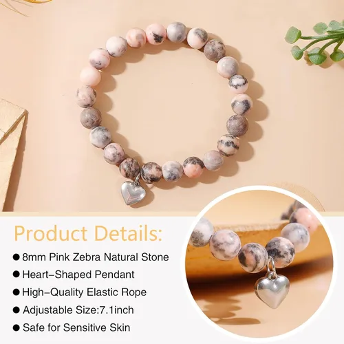 Miniatura 17 de 2024 Graduation Gifts for Her Him Natural Stone Bracelet Class of 2024 High School College Graduation Gift for Women Men