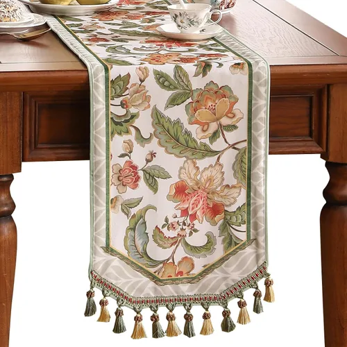 Miniatura 21 de patdrea Camino de mesa de terciopelo francés estilo granja para decoración del hogar, cocina, comedor, fiestas, cenas familiares, boda 12"*63