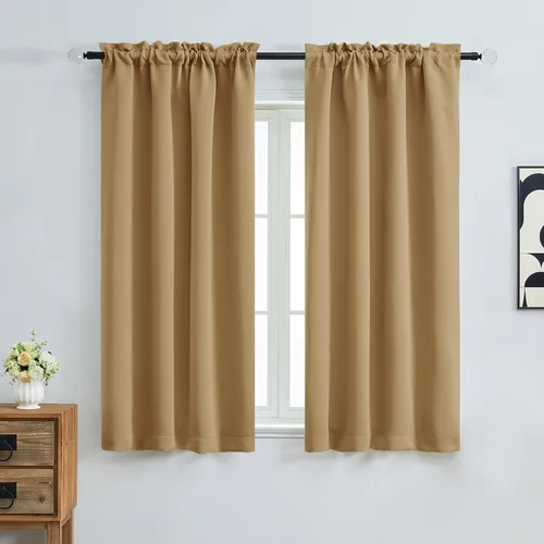 Miniatura 131 de OVZME Cortinas opacas turquesa para tratamiento de ventanas pequeñas, cortinas cortas con bloqueo de luz para ventana de cocina sobre el fregadero
