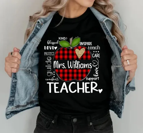Miniatura 5 de NAZENTI Camisas personalizadas para profesores, regalos para profesores, camisa de regreso a la escuela, camisas para profesores preescolares