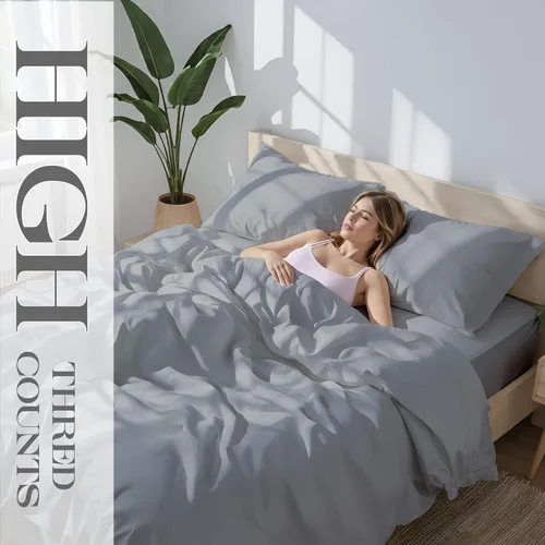 Miniatura 45 de Bluemoon Homes Sábanas de Algodón Egipcio Twin - Juego de Sábanas de 4 Piezas, Juego de Ropa de Cama de 1000 Hilos, Suave y Lujoso Juego de Sábanas