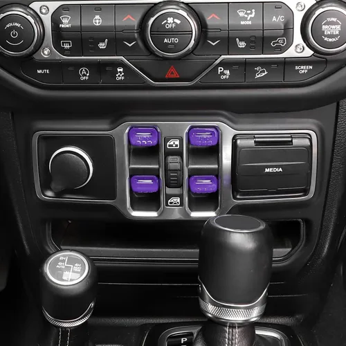 Jimen Compatible con Jeep Wrangler JL JLU 2018-2023 y Jeep Gladiator JT 2020-2023, 4 piezas de cubierta de interruptor de botón de ventana para
