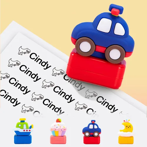 Miniatura 10 de jifu Sello personal con nombre personalizado para ropa de niños, sellos de firma para firmar nombre (120 calcomanías, 1 unidad)