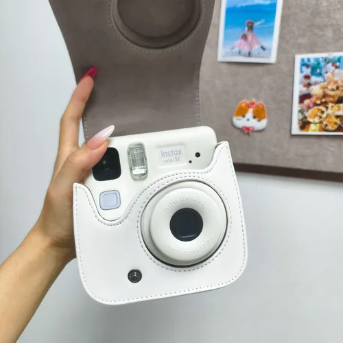 Miniatura 3 de Funda protectora para cámara instantánea Fujifilm Instax Mini 7+, piel sintética de primera calidad, mini 7 Plus 7c 7s con correa ajustable