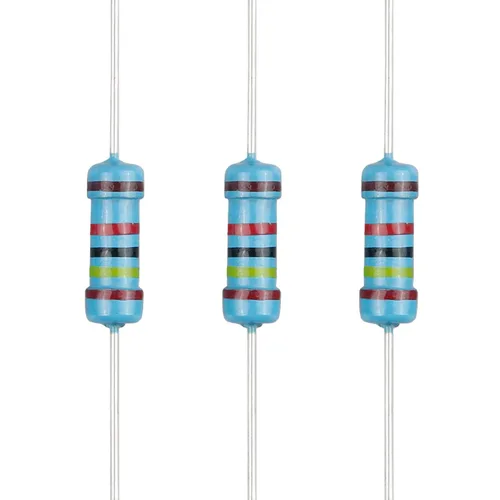 Miniatura 80 de 100 resistencias de 1 ohm 1/2 W (0.5 vatios) ±1% tolerancia de película metálica, resistencia fija de múltiples valores de resistencia opcional