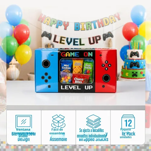 Miniatura 2 de Shescrzionu Cajas de Recuerdos de Fiesta de Videojuegos 12 PCS-Recuerdos Perfectos de Fiesta Gamer, Cajas de Recuerdos de Fiesta con Ventana, color14