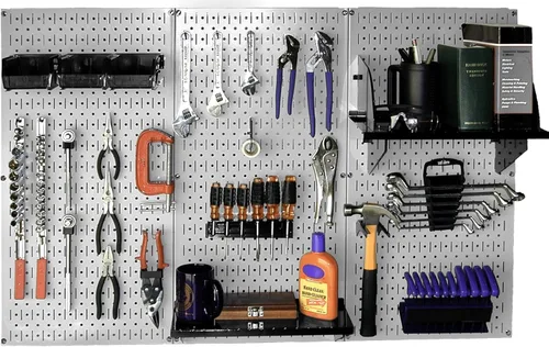 Miniatura 38 de Organizador de herramienta control de pared 30-wrk-400wb estándar panel perforado mesa de trabajo de metal, 30-WRK-400 BB Negro