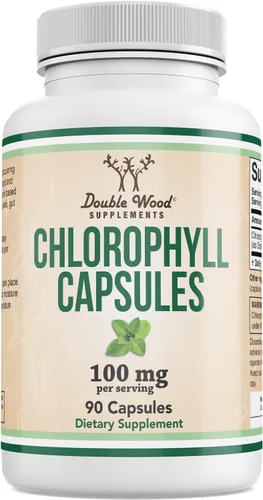 Double Wood Cápsulas de clorofila para la digestión, la salud intestinal, la energía y la desintoxicación, aptas para veganas (ricas, textura y