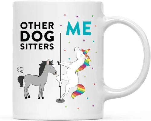 Miniatura 53 de Andaz Press Funny Quirky - Taza de té de café de cerámica de 11 onzas, regalo de agradecimiento, otros actores yo, unicornio de caballo, 1 paquete