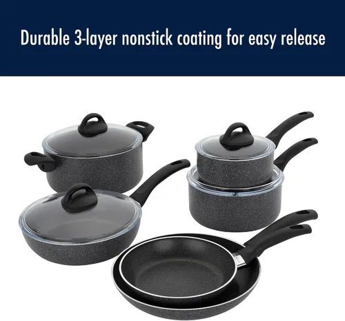Miniatura 4 de Henckels Everlift Granite - Juego de utensilios de cocina antiadherentes de 10 piezas, fabricado en Italia, revestimiento antiadherente duradero