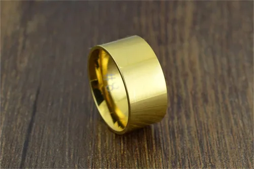 Miniatura 3 de Fashion Month Anillo de acero inoxidable de 0.394in de ancho para hombre y mujer, color plateado, oro rosa de 18 quilates, banda grande y pulida