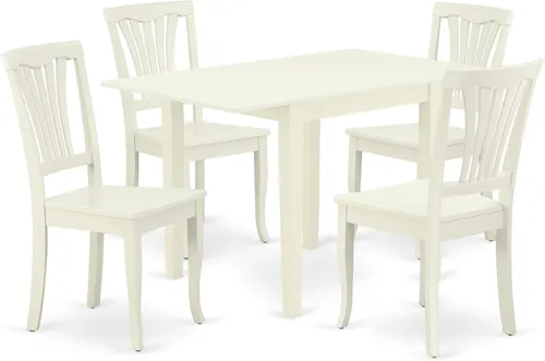 Miniatura 11 de East West Furniture NDAV3-BCH-W - Juego de comedor de 3 piezas que contiene una mesa de comedor rectangular con gotas y 2 sillas de cocina, 30 x 48