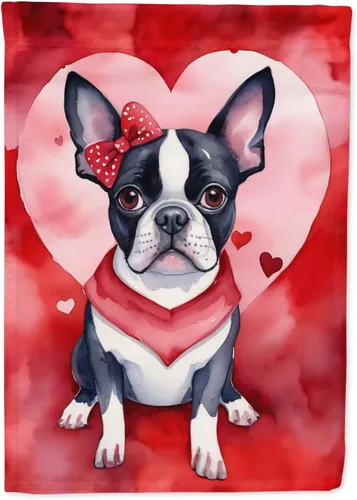 Miniatura 56 de Caroline's Treasures DAC5292CHF - Bandera de Border Collie My Valentine House para porche, grande, con manga para porche, para colgar en la pared
