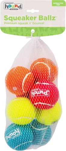 Miniatura 2 de Outward Hound Squeaker Ballz - Pelotas de tenis chirriantes para perros de menos de 25 libras, juguete interactivo para perros para buscar y Bolas