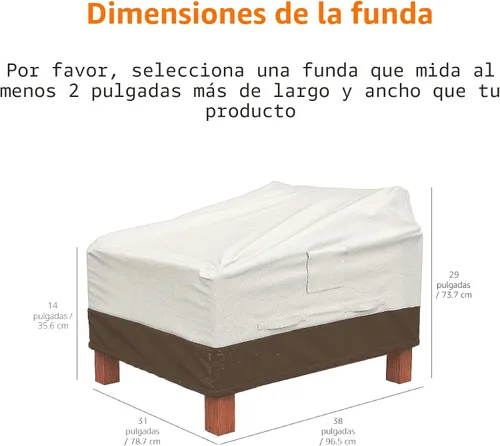 Miniatura 6 de Amazon Basics Fundas para Sillas de Patio con Asiento Profundo, Fundas para Muebles de Césped y Patio al Aire Libre, Resistente, Impermeable