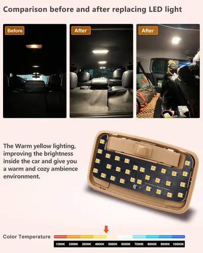 Miniatura 3 de Tablero de luz LED amarillo cálido de 4500 K, accesorio de iluminación interior, para Lexus CT200h, Scion TC XD XB IM, Toyota Prius, Mirai, Hilux