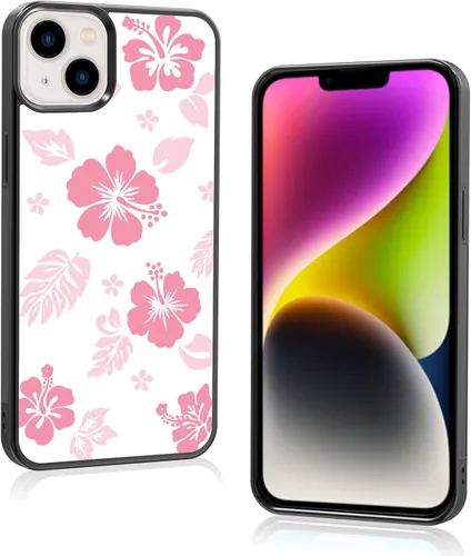 Miniatura 41 de Funda para iPhone 8 Plus y iPhone 7 Plus, linda funda Kawaii azul hibisco hawaiano floral estética floral para niñas preppy mujeres