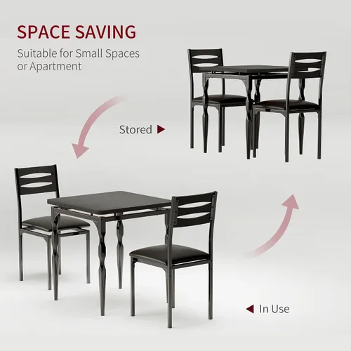 Miniatura 3 de IDEALHOUSE Juego de mesa de comedor de 3 piezas, juego de 2 mesas de comedor y sillas con patas en espiral, juego de comedor para 2, adecuado