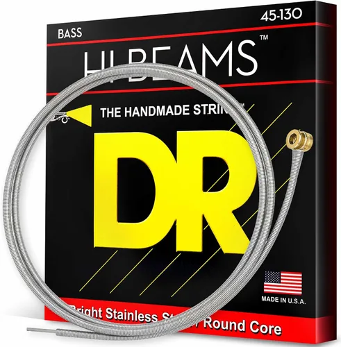 Miniatura 9 de DR Strings HI-BEAMS – Cuerdas de bajo de acero inoxidable de 5 cuerdas, 45-125, núcleo redondo (MR5-45)