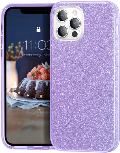 Miniatura 10 de MATEPROX - Funda compatible con iPhone 12 Pro y iPhone 12, carcasas con brillantinay para niñas y mujeres.