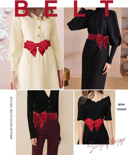 Miniatura 13 de TeeYee Lindo cinturón elástico ancho para mujer, cinturón de lazo elástico para fiesta de Navidad, vestidos casuales a juego para mujer