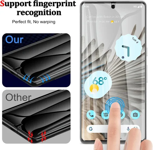 Miniatura 4 de Paquete de 3 protectores de pantalla para Google Pixel 7 Pro, protector de pantalla de TPU suave (no vidrio), antiarañazos, alta definición, sin