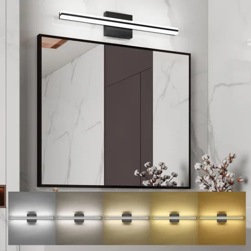 Miniatura 13 de SOLFART Luces de tocador de baño sobre espejo 14W 60 cm Luz de baño moderna negra 6000K ND