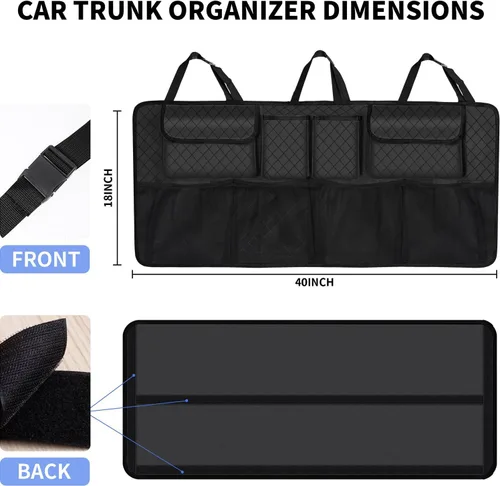 Miniatura 2 de Organizador y almacenamiento para maletero de automóvil, accesorios de almacenamiento colgantes para asiento trasero de gran capacidad, organizador