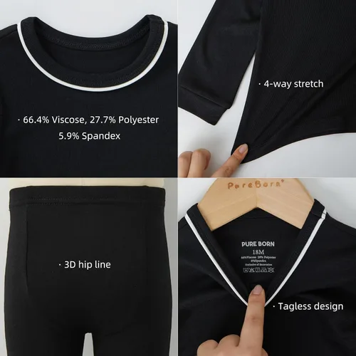 Miniatura 5 de pureborn Baby Pajamas Set Pjs - Kids Toddler Boy Girl Long Sleeve Snug Fit Cotton Sleepwear 2pcs 18M-7Y