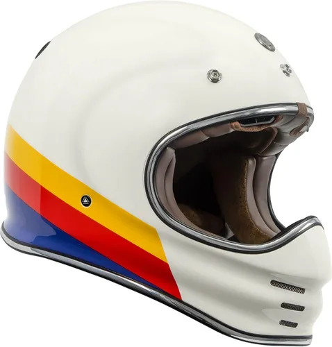 Miniatura 2 de TORC T3/Baja - Casco de motocicleta de fibra de vidrio retro clásico de cara completa con aprobación DOT y ECE