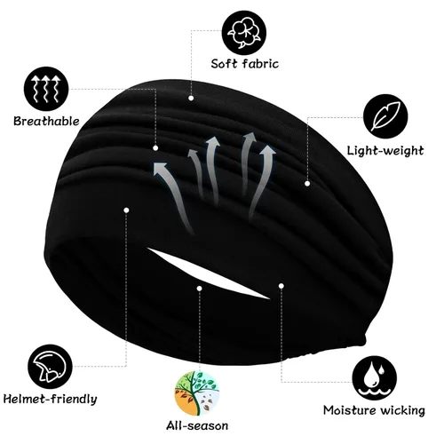 Miniatura 2 de S&N Remille Diademas anchas para mujer, banda para el cabello grande, diadema elástica antideslizante, accesorios con nudos torcidos, accesorios