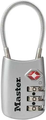 Master Lock 4688D Candado para Equipaje con Combinación Personalizable Aprobado por TSA, 1 Unidad, Plateado