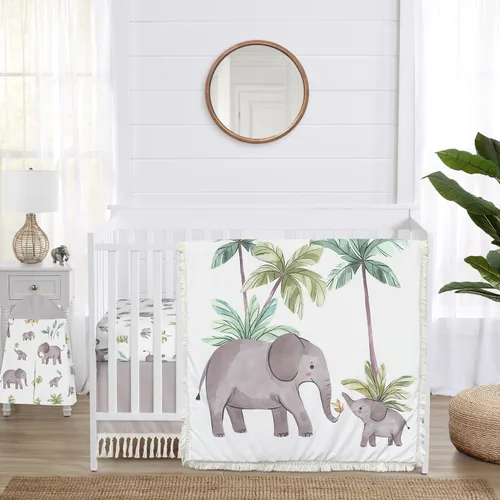 Miniatura 10 de Sweet Jojo Designs Juego de ropa de cama para cuna de bebé de 4 piezas (100% algodón de animales de la selva) para niños o niñas, bebés/guardería