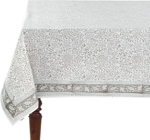 Miniatura 57 de Ridhi Mantel rectangular de algodón con estampado de bloque a mano amarillo mostaza, 102 x 48 pulgadas, reutilizable, decorativo para uso diario