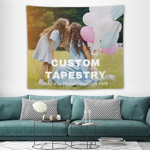 Miniatura 20 de AXKEUDO Regalos para la familia, tapiz personalizado con cualquier foto, telón de fondo para colgar en la pared como arte de pared, recuerdos Diseño