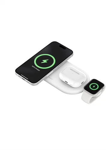 Miniatura 11 de Belkin Almohadilla de carga inalámbrica 2 en 1 con Qi2 de 15 W + puerto USB-C adicional - Cargador compatible con MagSafe, estación de carga