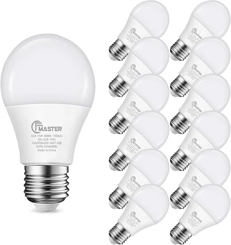 Miniatura 10 de Foco LED A19, bombillas LED equivalentes a 100 W, 15 W, 3000 K, luz blanca cálida, 1500 lúmenes, foco LED no regulable, base estándar E26 para 3000K