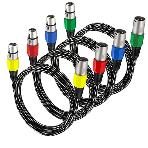 Miniatura 22 de Cable XLR KINXIYU 3 pies, cable de micrófono 3 Pin Nylong trenzado balanceado XLR macho a hembra, cables de parche de micrófono de servicio pesado