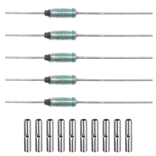 Paquete de 5 piezas SF240E SEFUSE 10A 250V (compatible con fusibles térmicos de 110 V, 125 V) de 464.0 °F, cortes térmicos de 240 grados