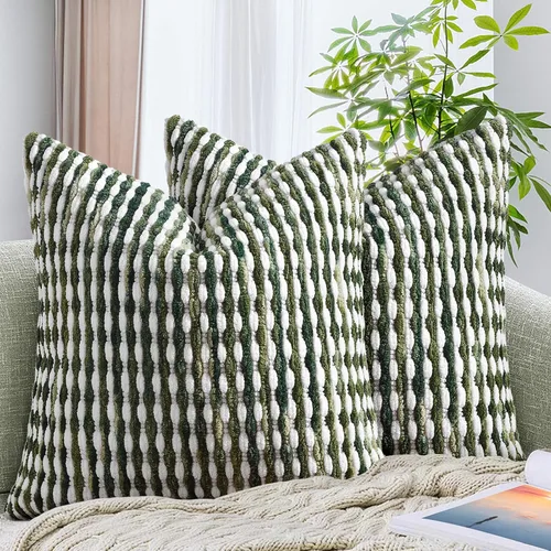 Miniatura 12 de AmHoo Juego de 2 fundas de almohada decorativas de chenilla estilo bohemio, funda de almohada con borlas para sofá, cama, dormitorio, sala de estar