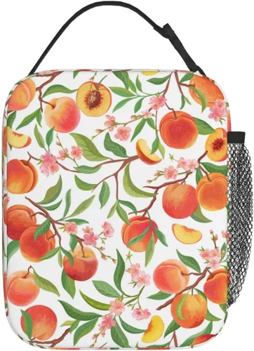 Miniatura 3 de Lonchera de durazno para adultos, niños, mujeres, hombres, bolsa de almuerzo de frutas, bolsa enfriadora, reutilizable, aislada, bolsa de almuerzo