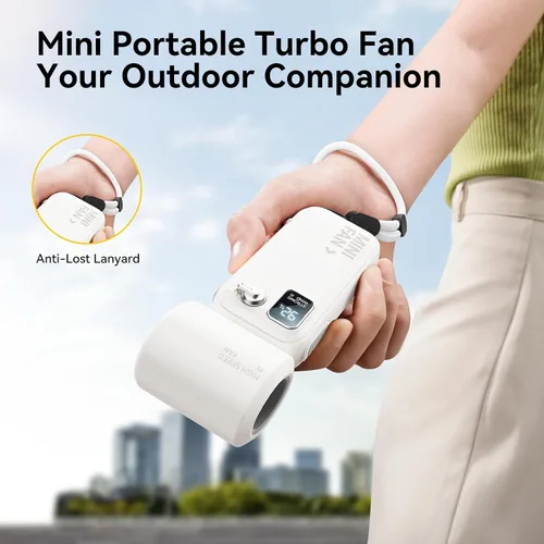 Miniatura 6 de KIMMOO Mini ventilador turbo portátil de mano, 100 velocidades, ultra potente 22237 RPM, pantalla LED, 3600 mAh recargable de mano, ventilador