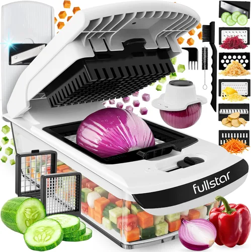 Miniatura 15 de Fullstar The Original Pro Chopper - Picador de verduras y espiralizador, picador de alimentos con recipiente, rebanador de frutas, accesorios