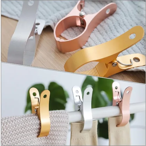 Miniatura 7 de Zerodeko Clips de alta resistencia, 2 clips para toallas de playa, resistentes al viento, abrazaderas de edredón de aleación de aluminio, clips