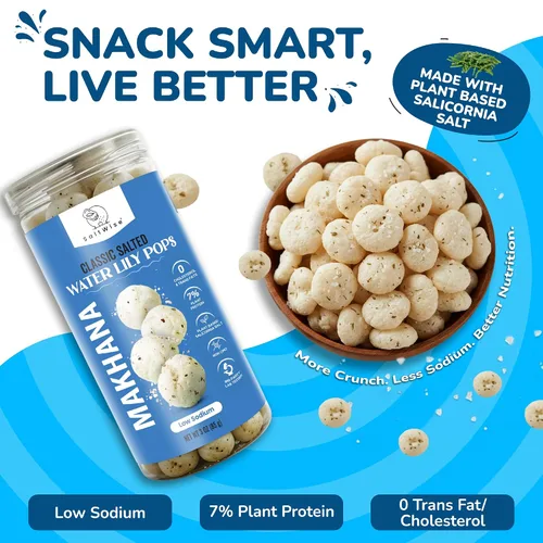 Miniatura 2 de SaltWise Water Lily Pops (Makhana/Fox Nuts) Aceite de oliva tostado Sin gluten, vegano, sin OMG a base de plantas (paquete variado (4 sabores))