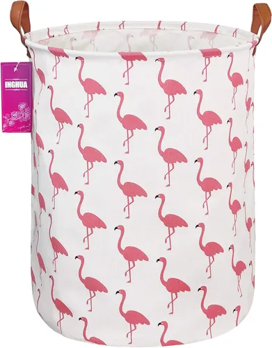 Miniatura 22 de Cesta de lavandería grande de tela de lona ligera, cesta de almacenamiento para juguetes, ropa sucia plegable, impermeable, para dormitorios