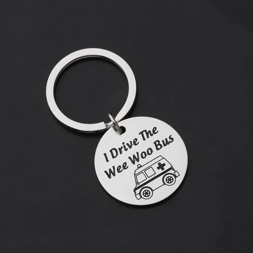Miniatura 3 de FAADBUK Llavero de conductor de ambulancia, regalo de respuesta I Drive The Wee Woo Autobús de emergencia para vehículo de emergencia, regalo