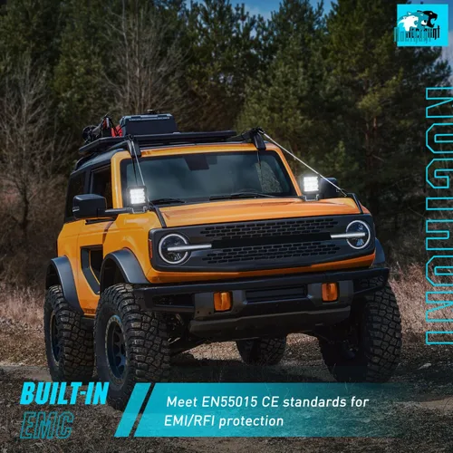 Miniatura 7 de Nilight Focos LED 2 PCS 3 Pulgadas 9LED Haz de Inundación Súper Delgados Cuadrados Luces de Conducción Lateral Offroad para Zanjas con EMC Integrado