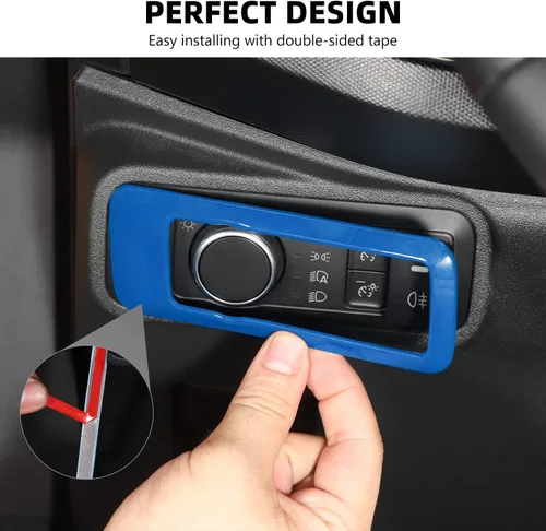Miniatura 5 de RAZPOY Cubierta de botón del interruptor de faros para accesorios Ford Bronco 2021-2025 Azul